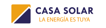 Logotipo de casa solar, empresa de instalación de paneles solares para ahorro de energía.